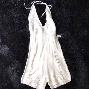 Desert Palm Crochet Halter Romper